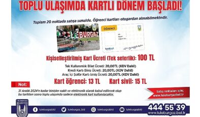 Lüleburgaz’da toplu ulaşımda elektronik kart dönemi başladı